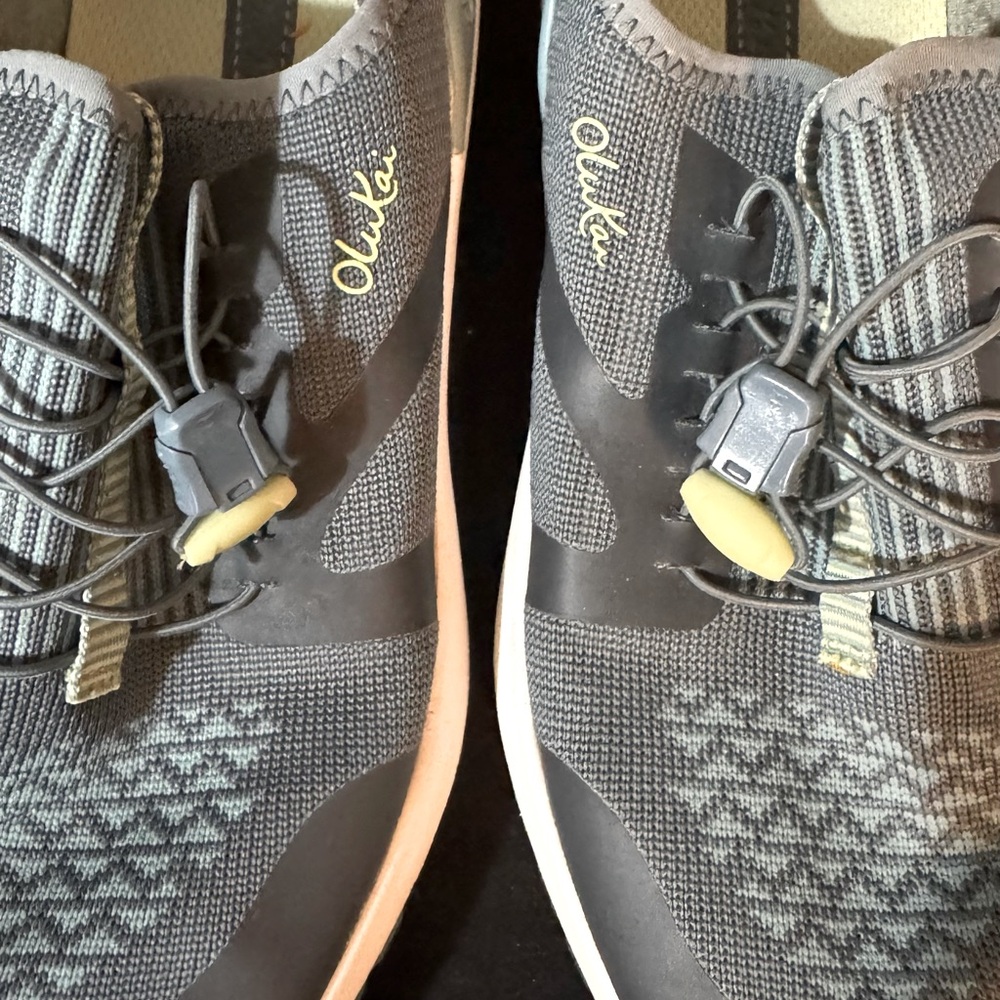 Gray & blue OluKai, a Hawaiian inspired Sports water, sand & casual beach shoe